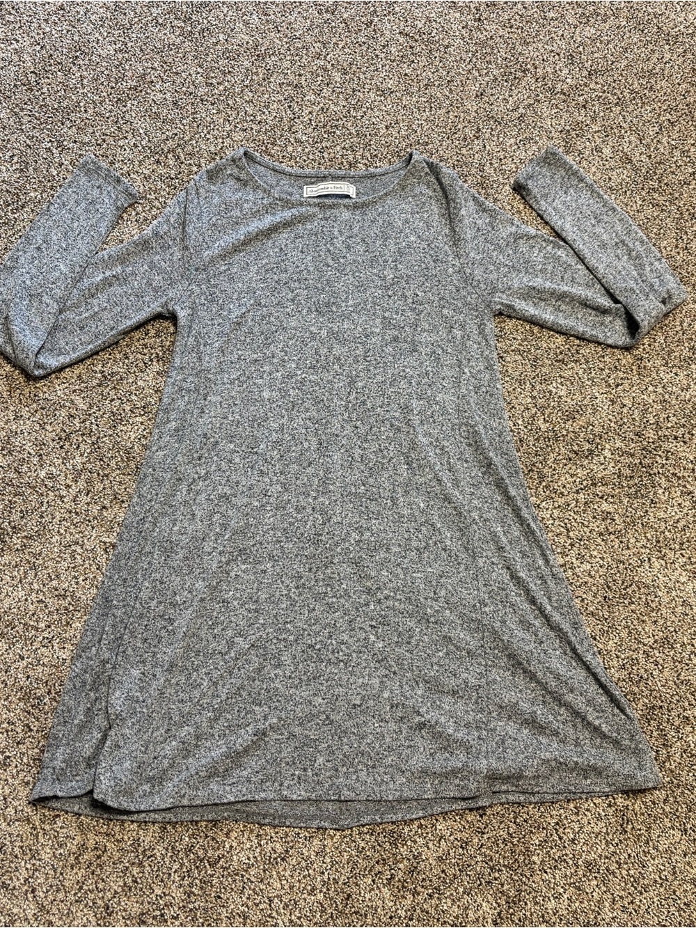 Abercrombie & Fitch heather grey long-sleeve pullover sweater dress women's XS